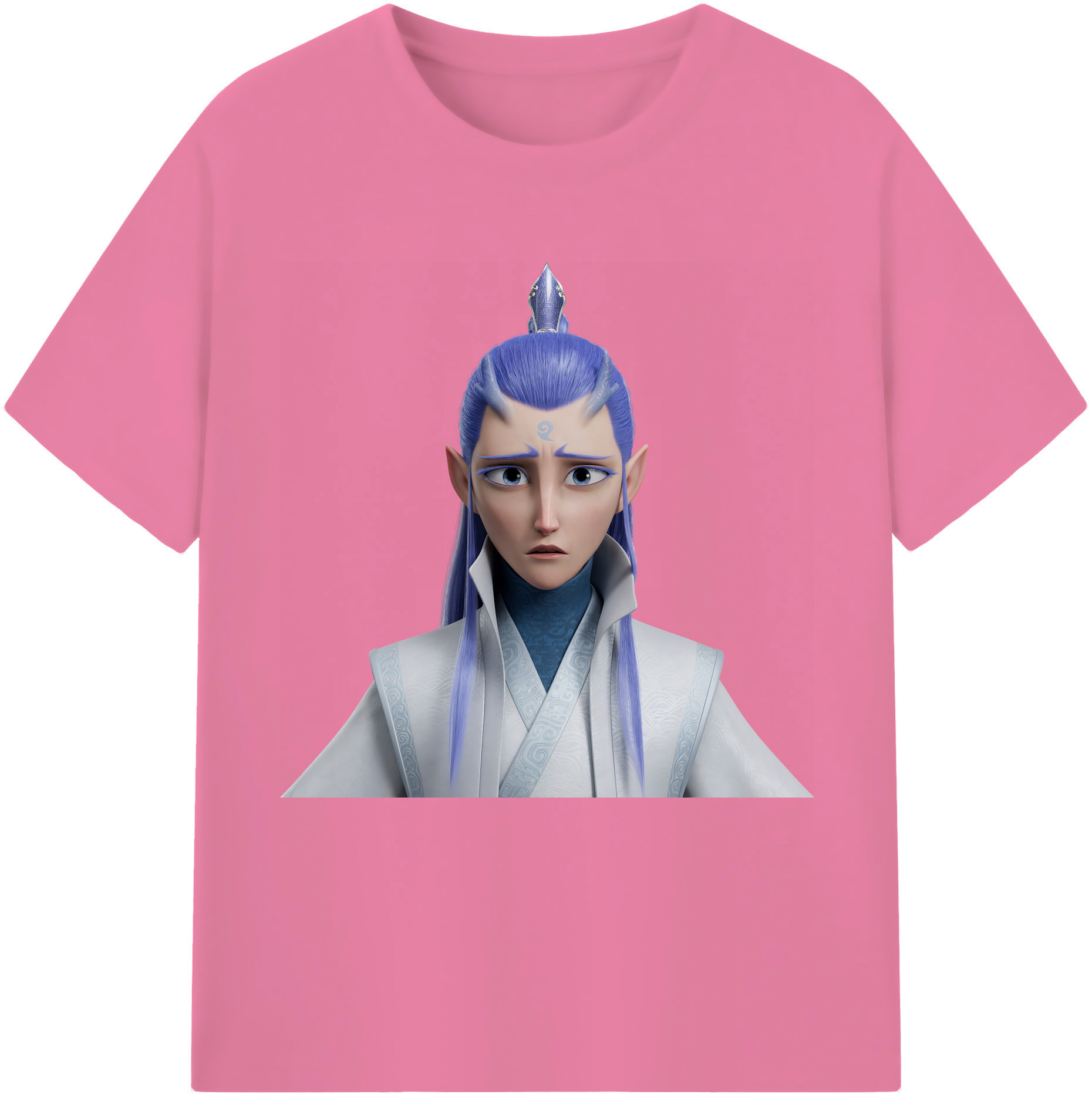 （画像用） Ne Zha 2 ナタ 魔童の大暴れ 綿100％半袖Tシャツ（フロントプリント）